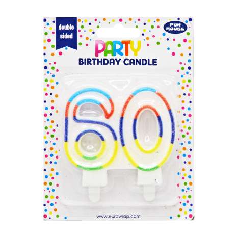 Number 60 Birthday Candle