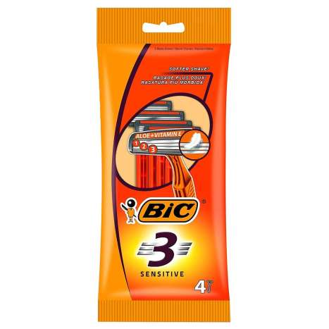 BIC 3 Disposable Razors 4 Pack - Sensitive