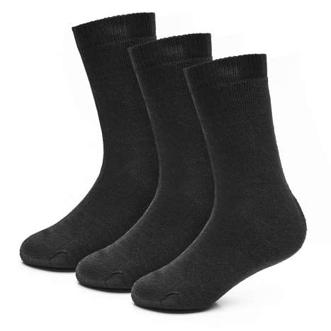 HeatGuard Boys Thermal Socks (Assorted Sizes) 3 Pack - Black