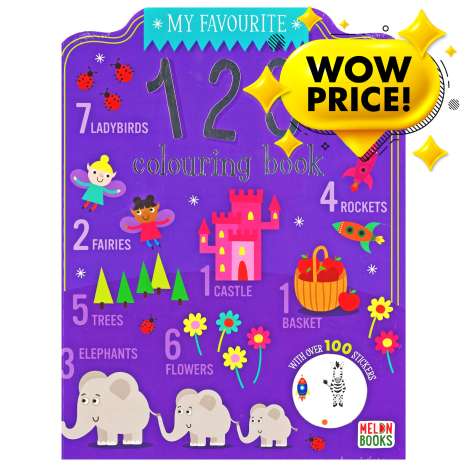 Colouring Book (72 Pages) + 100 Stickers - 123