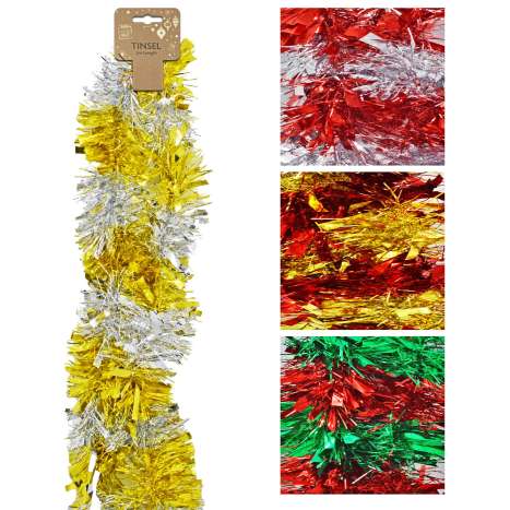Striped Tinsel 2M - Assorted Colours