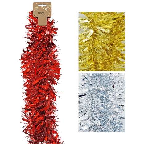 Fine & Thick Tinsel 2M - Assorted Colours