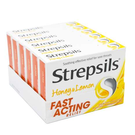 Strepsils Lozenges 16 Pack - Honey & Lemon