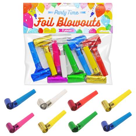 Foil Blowouts 8 Pack - Assorted Colours