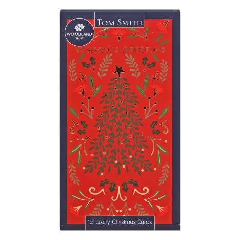 Tom Smith Luxury Boxed Christmas Cards 15 Pack - Contempory