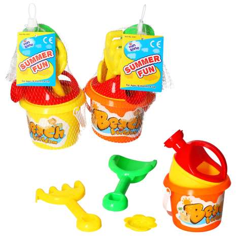 Bucket Set with Watering Can (5 Pieces) - Assorted Colours