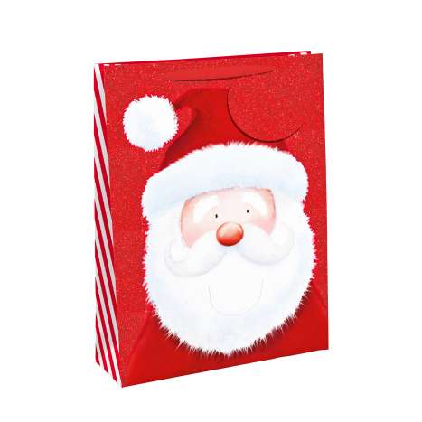 Medium Gift Bags (21.5cm x 25.5cm) - Santa Head