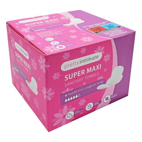 Pretty Intimate Super Maxi Sanitary Towels 8 Pack