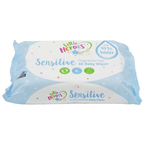 Little Heroes Water Based Baby Wipes (66 Pack) - Sensitive