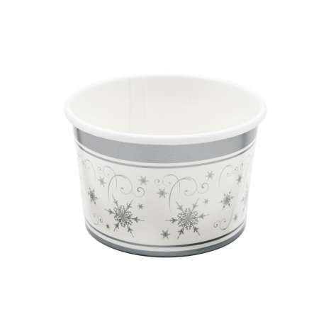 Paper Treat Cups (8oz) 8 Pack - Shimmering Snowflake