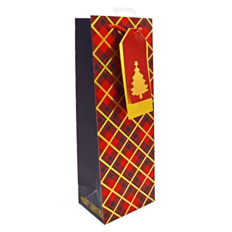 Bottle Bag - Red Tartan
