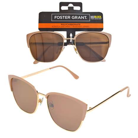 Foster Grant Aviator Style Sunglasses - Gold