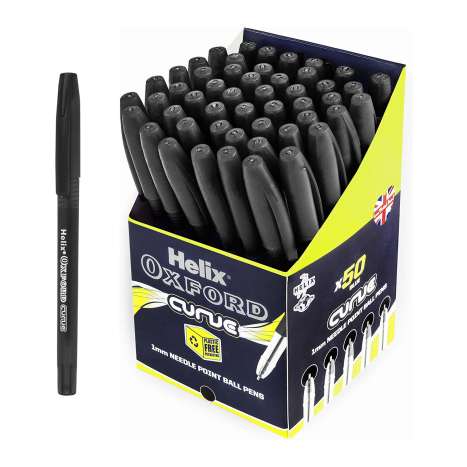 Helix Oxford Curve Needle Point Ball Pen - Black