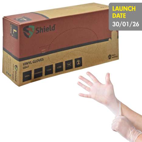 Shield Clear Disposable Vinyl Gloves (Powdered) 100 Pack - Large