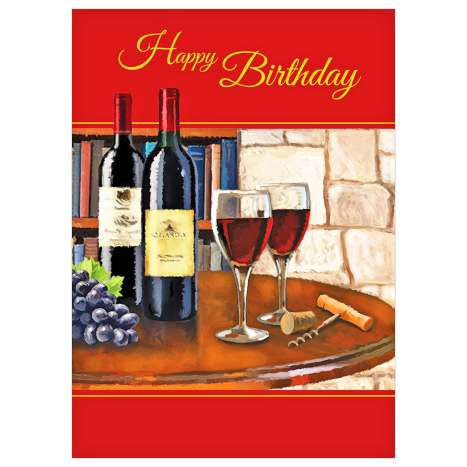 Garlanna Greeting Cards Code 50 - Birthday Wine