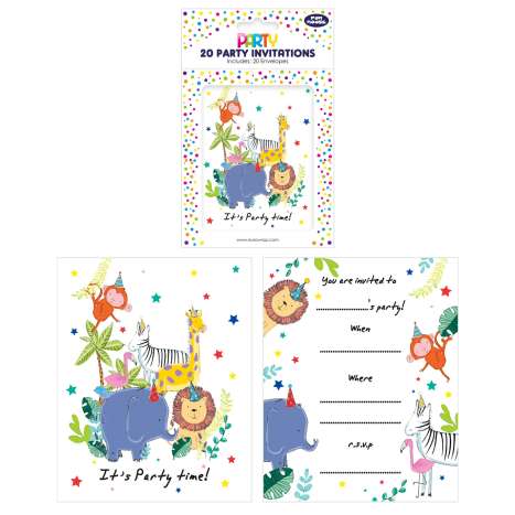Party Invitations 20 Pack - Jungle