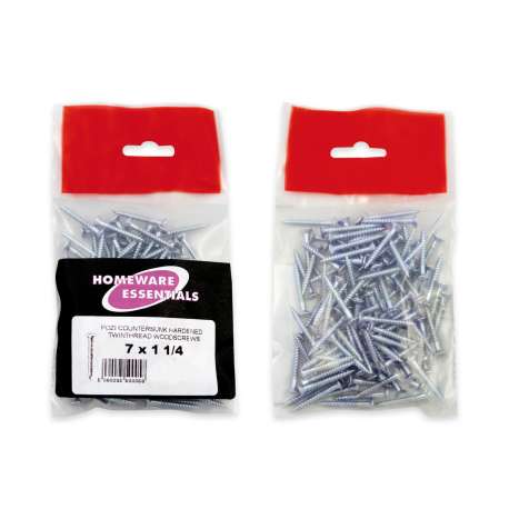 Homeware Essentials Pozi Countersunk Twinthread Wood Screws (7mm x 1 1/4'')