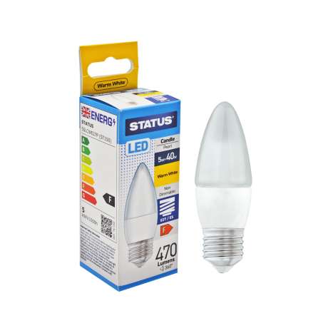 Status LED 5.5w=40w Candle Large Screw Cap Light Bulb