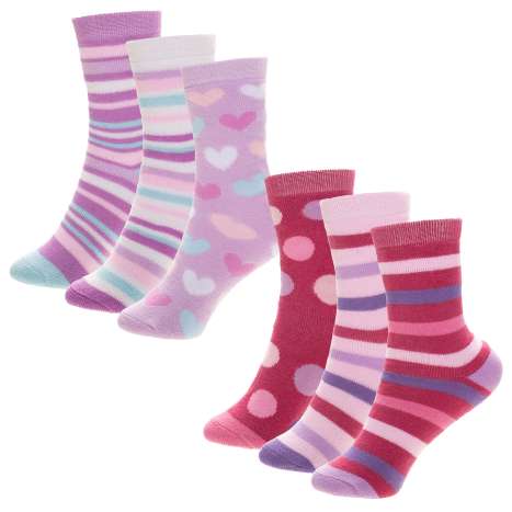 HeatGuard Girls Thermal Socks (Assorted Sizes) 3 Pack - Assorted Colours