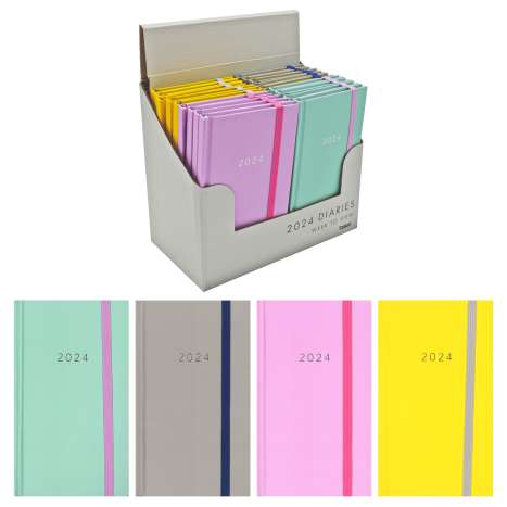 2024 Hardback Slimline Diary - Assorted Colours