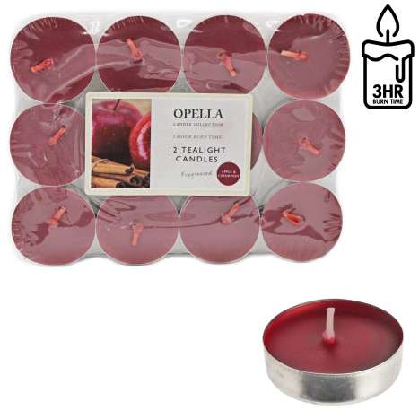 Opella Tealights 12 Pack - Apple & Cinnamon