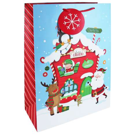 Extra Large Gift Bags (33cm x 45cm) - Santa Grotto