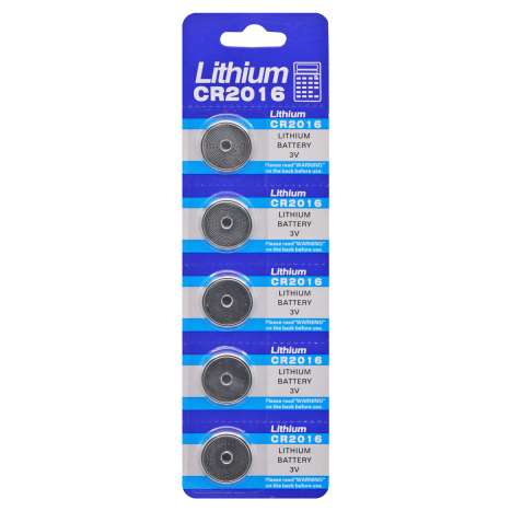 CR2016 3V Lithium Batteries 5 Pack