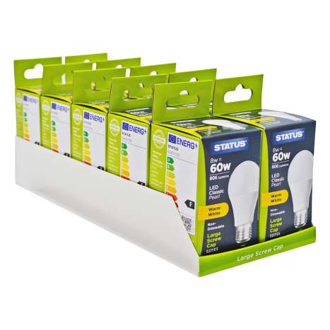 Status LED Classic Light Bulb (8w=60w) Large Screw (E27)