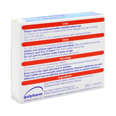 Galpharm Hayfever & Allergy Relief 10mg Tablets 14 Pack - Cetirizine