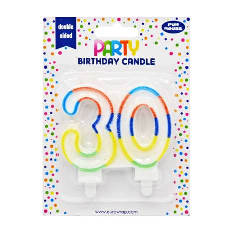 Number 30 Birthday Candle