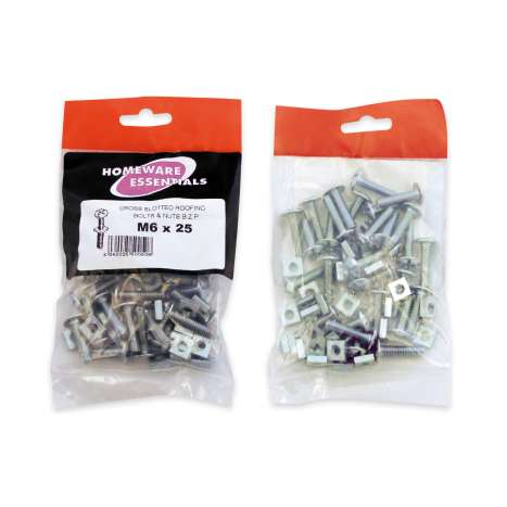 Homeware Essentials Roofing Bolts & Nuts (M6 x 25mm)