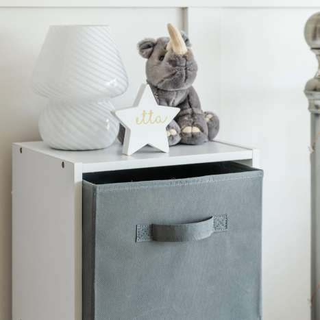 Living Elements Large Fabric Cube Storage Box - Charcoal