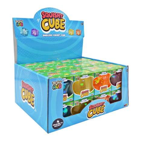 Play Hub Squishy Cube (5cm) - Assorted Colours