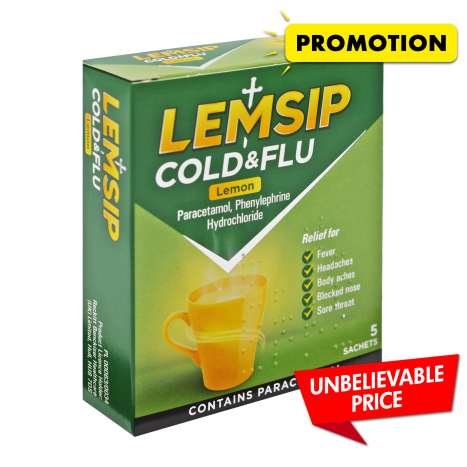 Lemsip Cold & Flu Sachets 5 Pack - Lemon