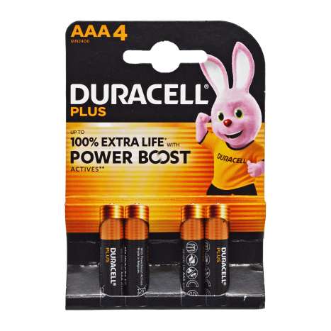 Duracell Plus Boost Batteries 4 Pack - AAA
