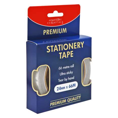 Homeware Essentials PREMIUM Stationery Tape (24mm x 66M)  - Loaded Clip Strip