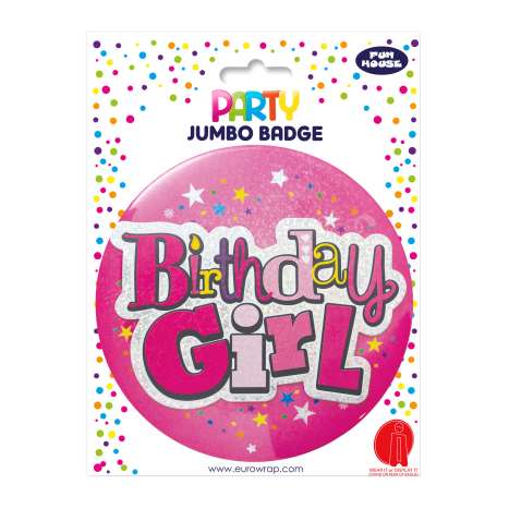 Jumbo Birthday Girl Badge (15cm)