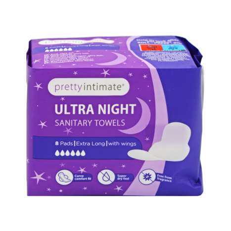 Pretty Intimate Ultra Night Sanitary Towels 8 Pack