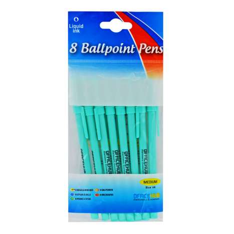 Officehub Ballpoint Pens 8 Pack - Blue