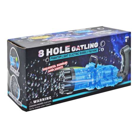 8 Hole Phantom Light Electric Bubble Gun - Assorted Colours