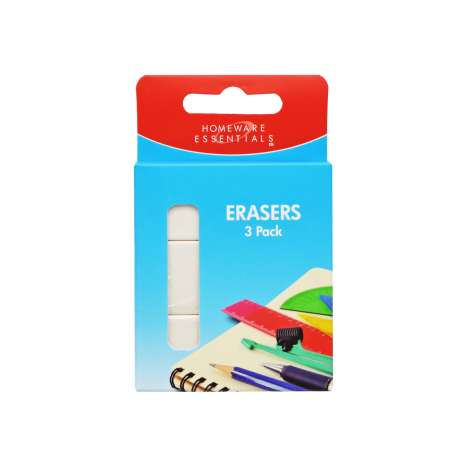 Homeware Essentials Erasers 3 Pack