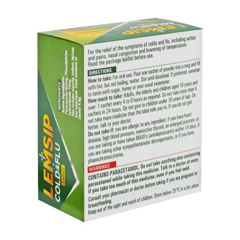 Lemsip Cold & Flu Sachets 10 Pack - Lemon