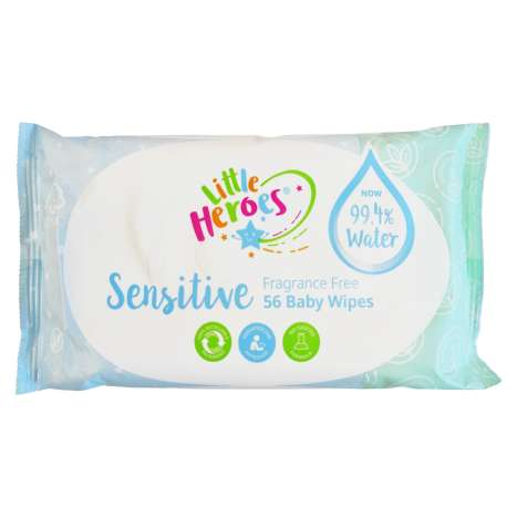 Little Heroes Water Based Baby Wipes (56 Pack) - Biodegradable