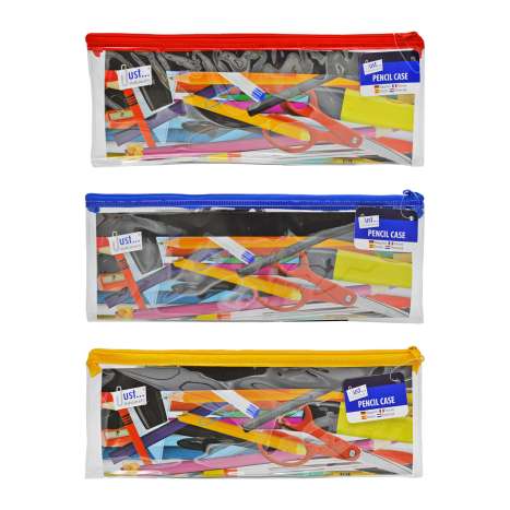 Clear Pencil Case (33cm) - Assorted Colours