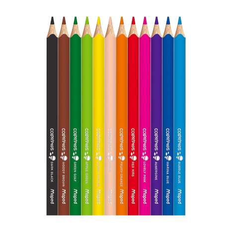 Maped Jumbo Colouring Pencils 12 Pack - Assorted Colours