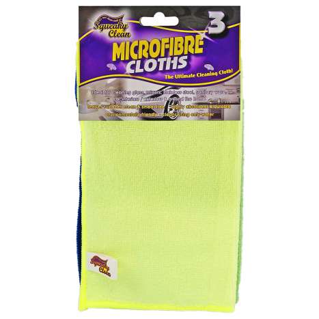 Squeaky Clean Microfibre Cloths 3 Pack