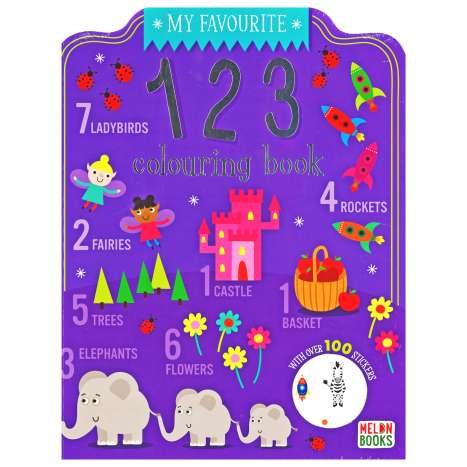 123 Colouring Book (72 Pages) + 100 Stickers
