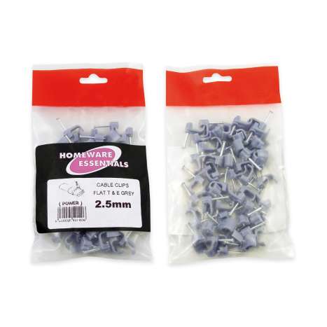 Homeware Essentials Flat Cable Clips 2.5mm