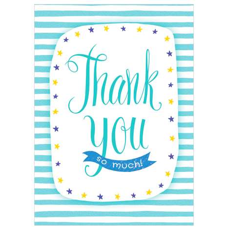 Garlanna Greeting Cards Code 50 - Thank You (Stripes)