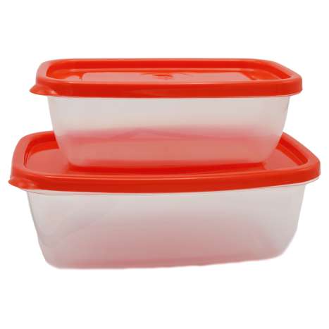 Homeware Essentials Plastic Food Containers (613ml & 1050ml) 2 Pack